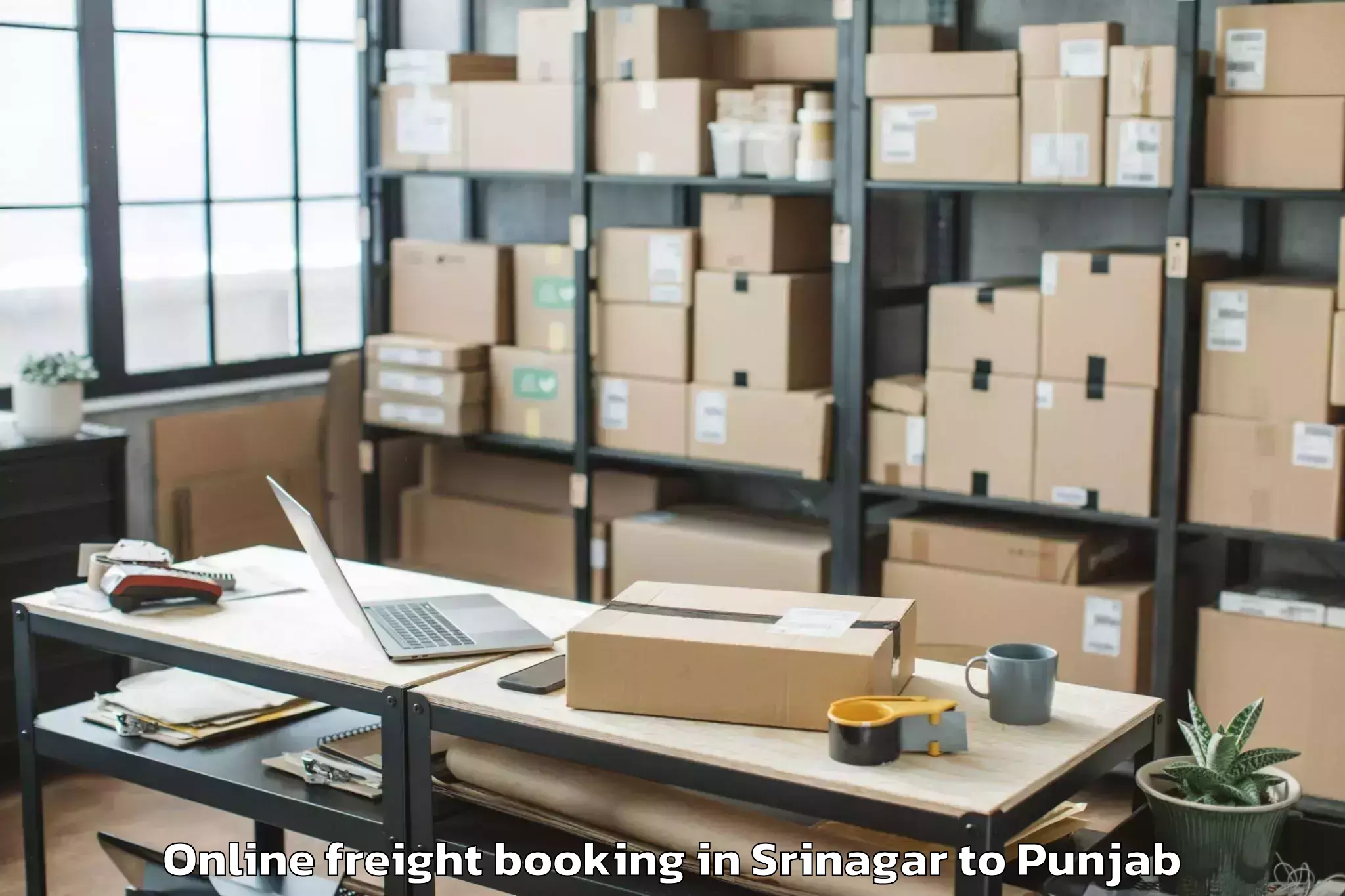 Leading Srinagar to Moga Online Freight Booking Provider